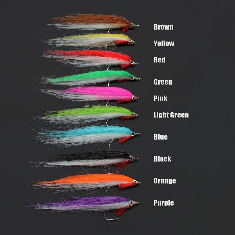 Tigofly 20 pcs 1/0 4cm UV Colors High Carbon Hook Polar Fry Salmon Trout Sea Bass Steelhead Minnow Fly Fishing Flies Lure Set - Image 3